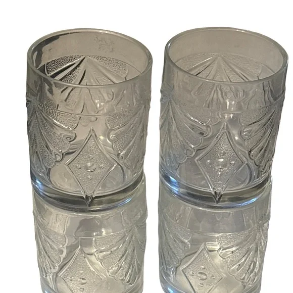 Martha Stewart Set of 6 Everyday Use Fan Diamond Round Clear Glasses - Picture 11 of 16